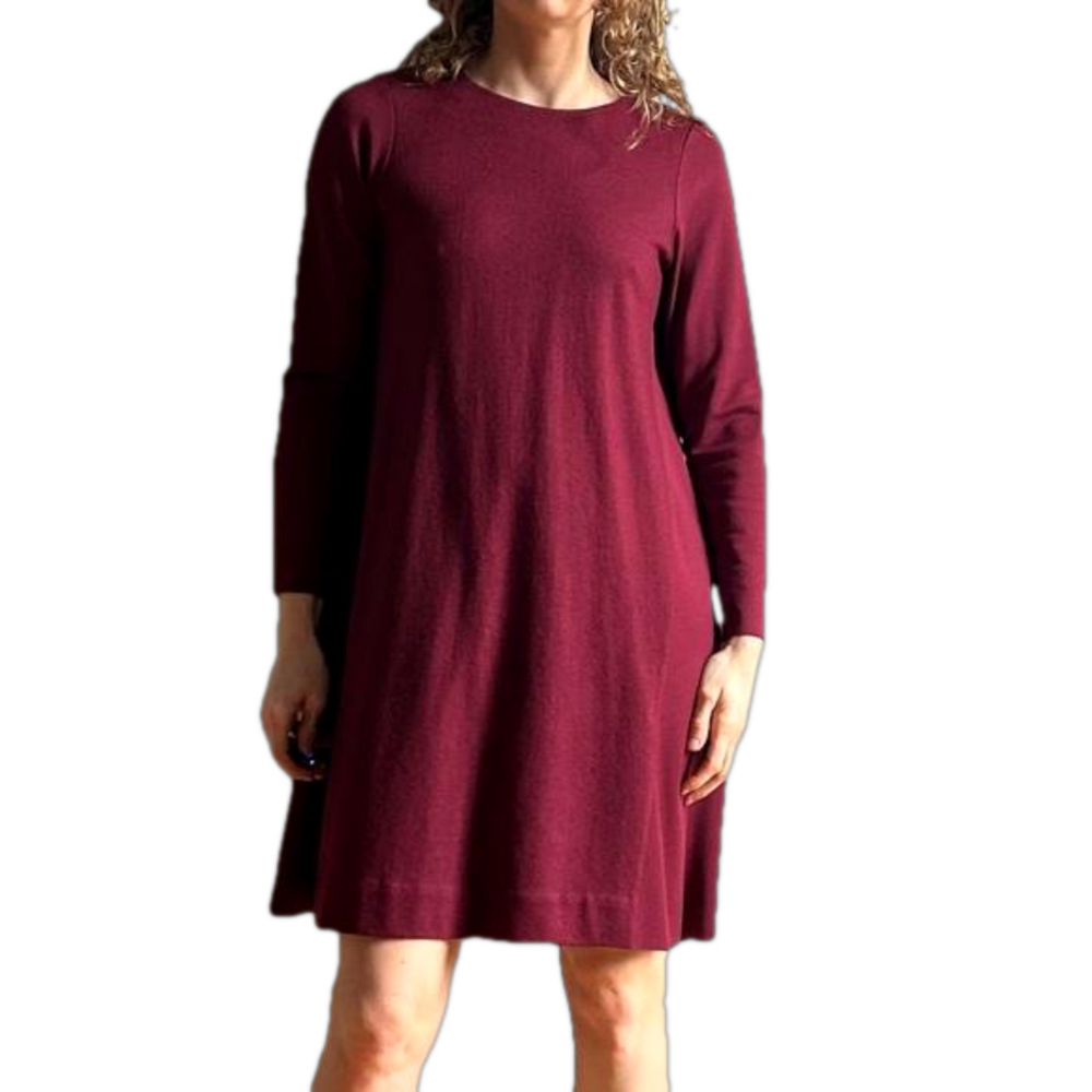 COS Wool Cotton Long Sleeves Red Dress